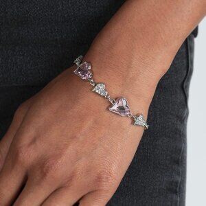 Paparazzi Jewelry Accessories - Cluelessly Crushing - Pink Bracelet - Vintage